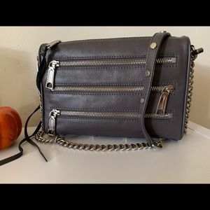 Rebecca Minkoff Mini 5-zip Grey Leather Bag
